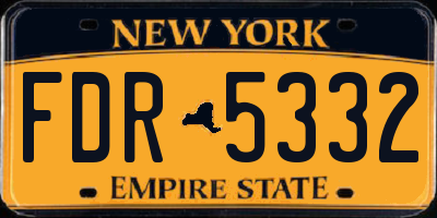 NY license plate FDR5332