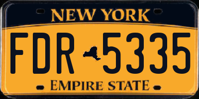 NY license plate FDR5335