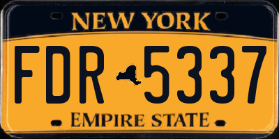 NY license plate FDR5337