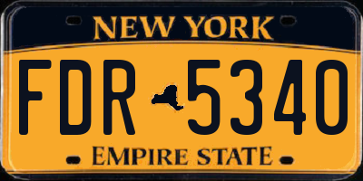 NY license plate FDR5340