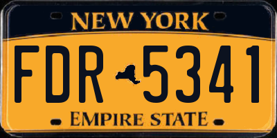 NY license plate FDR5341
