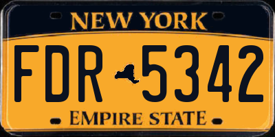 NY license plate FDR5342