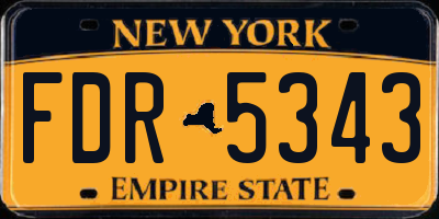 NY license plate FDR5343