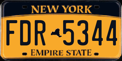NY license plate FDR5344