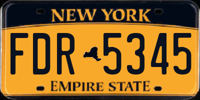 NY license plate FDR5345