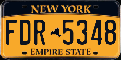 NY license plate FDR5348