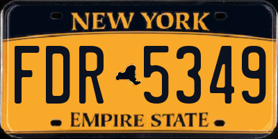 NY license plate FDR5349