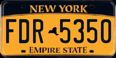 NY license plate FDR5350