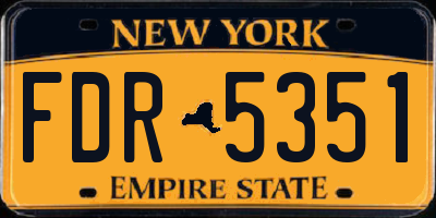 NY license plate FDR5351