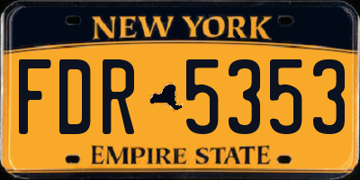 NY license plate FDR5353
