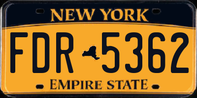 NY license plate FDR5362