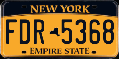 NY license plate FDR5368