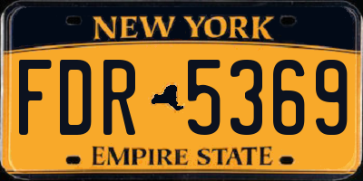 NY license plate FDR5369