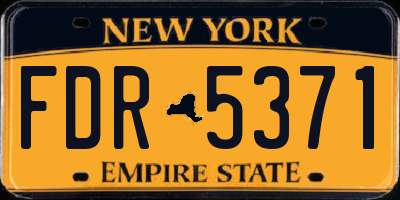 NY license plate FDR5371