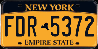 NY license plate FDR5372