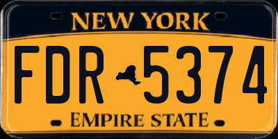 NY license plate FDR5374