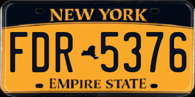 NY license plate FDR5376