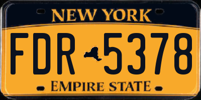 NY license plate FDR5378