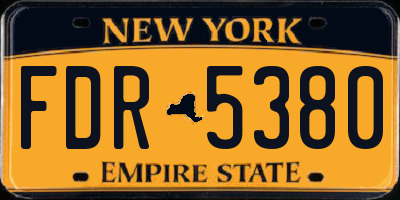 NY license plate FDR5380