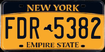NY license plate FDR5382