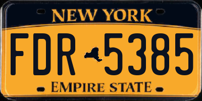 NY license plate FDR5385