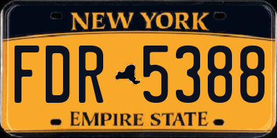 NY license plate FDR5388