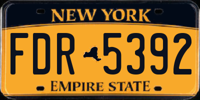 NY license plate FDR5392