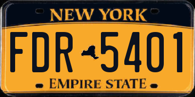NY license plate FDR5401