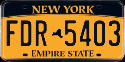 NY license plate FDR5403