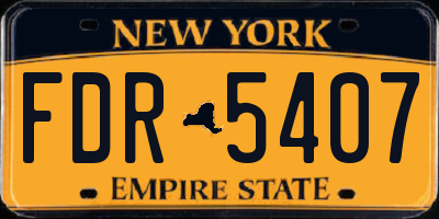 NY license plate FDR5407