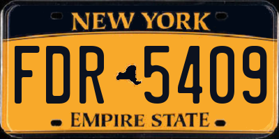 NY license plate FDR5409