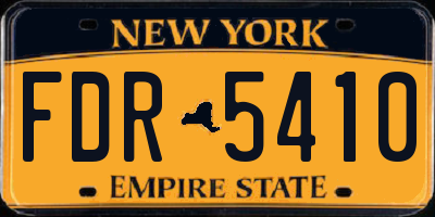 NY license plate FDR5410