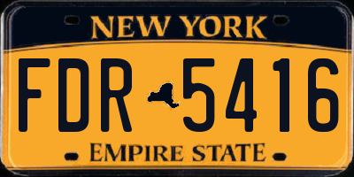 NY license plate FDR5416