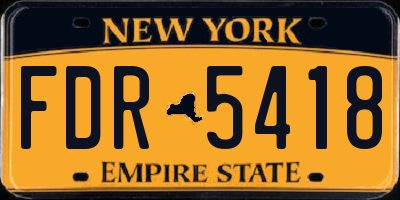 NY license plate FDR5418