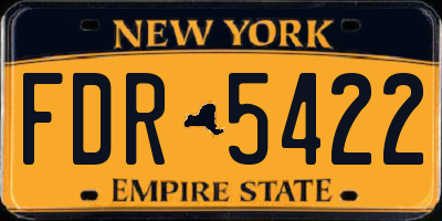 NY license plate FDR5422