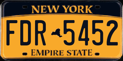 NY license plate FDR5452