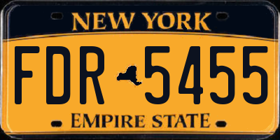NY license plate FDR5455