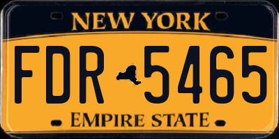 NY license plate FDR5465
