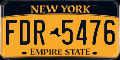 NY license plate FDR5476
