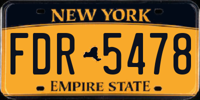 NY license plate FDR5478