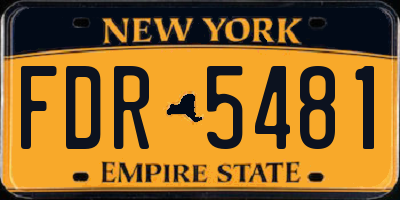 NY license plate FDR5481