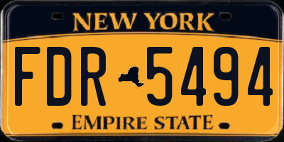 NY license plate FDR5494
