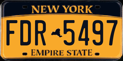 NY license plate FDR5497