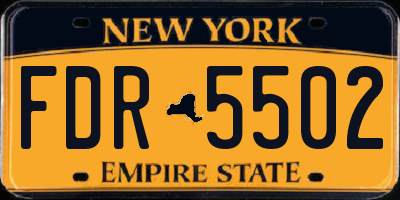 NY license plate FDR5502