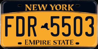 NY license plate FDR5503