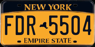 NY license plate FDR5504