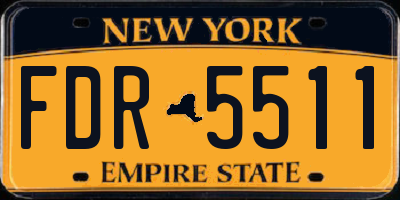 NY license plate FDR5511