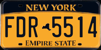NY license plate FDR5514