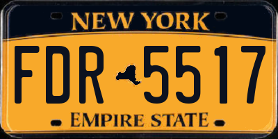 NY license plate FDR5517