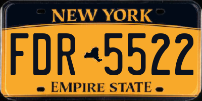 NY license plate FDR5522